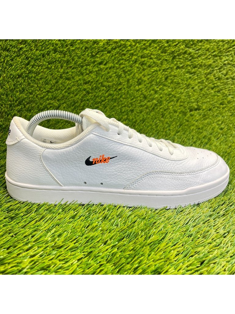 Nike Court Vintage Premium Womens Size 11.5 White Orange Walking Shoes Sneakers